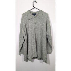 Denim And Co Womens 2X Green Knit Cardigan Sweater Button Knit QVC
